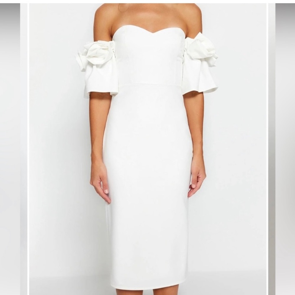 Warehouse white off the shoulder dress